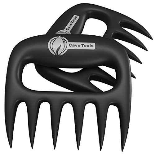 Cave Tools Meat Claws for Shredding Pulled Pork, Chicken, Turkey, and Beef- Handling & Carving Food – Barbecue Grill Accessories for Smoker, or Slow Cooker – Gun Metal