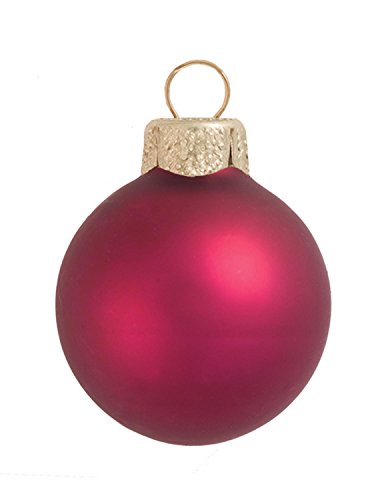 12ct Matte Soft Berry Red Glass Ball Christmas Ornaments 2.75″ (70mm)