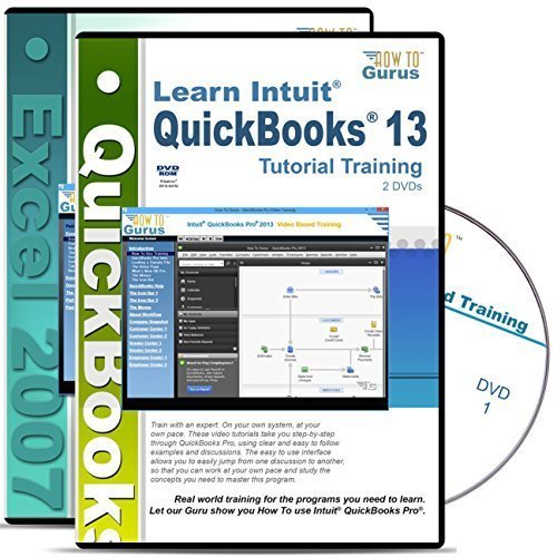 Training for Intuit QuickBooks Pro 2013 and Microsoft Excel 2007 Tutorial Course on 4 DVDs
