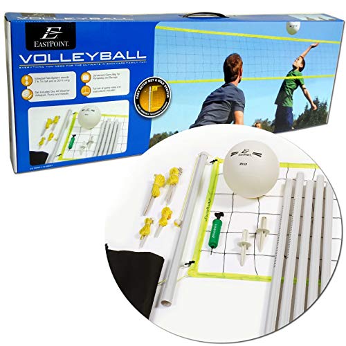 Volleyball Set, All-in-One Kit, Includes Everything for a Fun Game of Backyard Volleyball, with Sturdy Carry Bag (by EastPoint)
