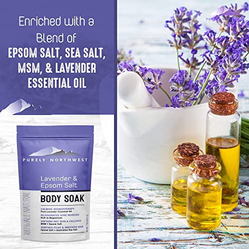 Premium Lavender, MSM & Epsom Salt Body Soak-Aromatherapy which Promotes a Good Night Sleep-Soothes Tense, Sore & Overworked Muscles-Excellent as a Foot Soak! 1LB | The Storepaperoomates Retail Market - Fast Affordable Shopping