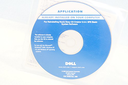 Dell Reinstalling Roxio Easy CD Creator 5.3.4 SP8 Basic System-Computer Software Installation Driver Disc-PC Program Reboot Recovery Discs: Part #T0408 Rev. A00 Year: 2003