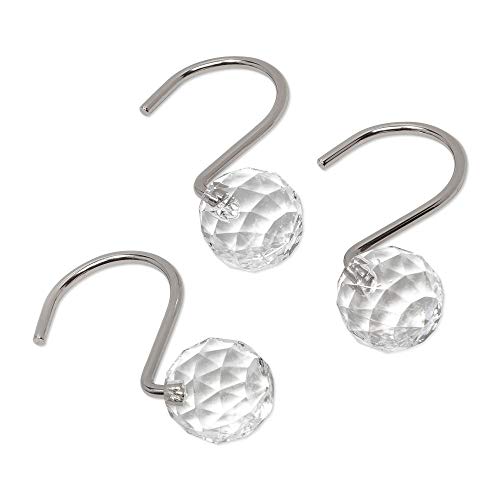 Threshold Shower Hooks Faceted Knob Clear