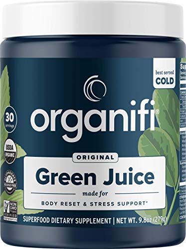 Organifi Green Juice – Organic Superfood Powder – 30-Day Supply – Organic Vegan Greens – Helps Decrease Cortisol – Provides Better Response to Stress – Supports Weight Control – Total Body Wellness