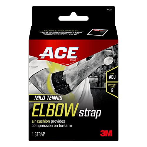 ACE Sport Tennis Elbow Strap, Adjustable, Black, 1/Pack