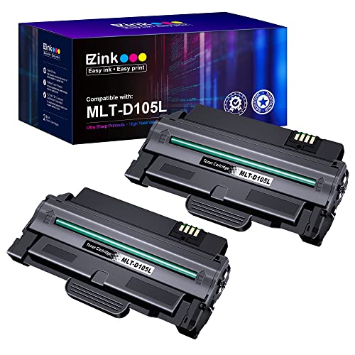 E-Z Ink (TM Compatible Toner Cartridge Replacement for Samsung 105L MLT-D105L to Use with SCX-4623F SCX-4623FW ML-2525 ML-2525W ML-2545 SCX-4623 ML-2540 SCX-4600 SF-650 Printer (Black, 2 Pack)