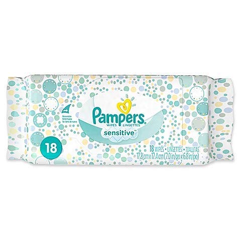 Pampers Sensitive Wipes Convenience Pack 18 CT (Pack of 16)