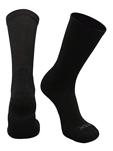 TCK Blister Resistance Crew Socks (Black, Medium)