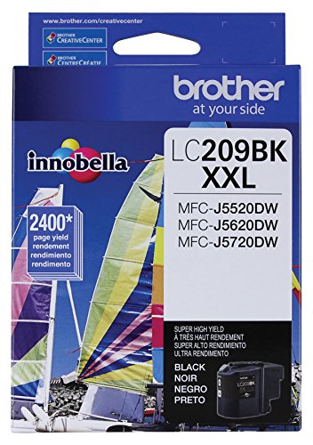 Brother Printer LC209BK Super High Yield Ink Cartridge, Black