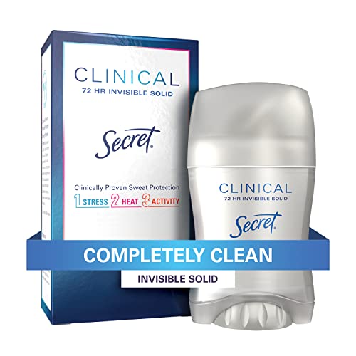 Secret Clinical Strength Antiperspirant and Deodorant for Women Invisible Solid, Completely Clean 1.6 oz ( Packaging May Vary)