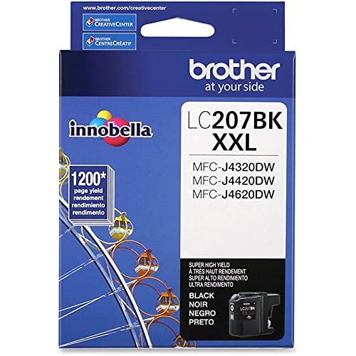 Brother Printer LC207BK Super High Yield Ink Cartridge, Black