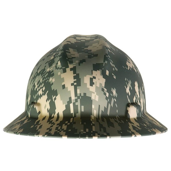 MSA 10104254 Freedom Series V-Gard Full-Brim Hard Hat With Fas-Trac III Ratchet Suspension, Polyethylene Shell, Self Adjusting Crown Straps – Standard Size in American Camouflage