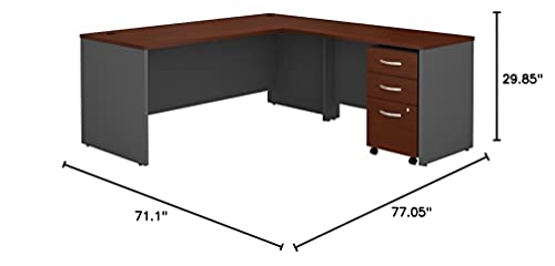 Bush Business Furniture Series C 72W L Shaped Desk with 48W Return and Mobile File Cabinet in Hansen Cherry | The Storepaperoomates Retail Market - Fast Affordable Shopping
