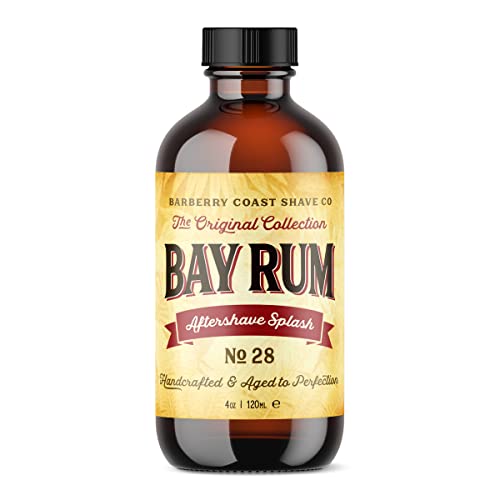 Bay Rum Aftershave Splash for Men – Crafted with Authentic Bay Oils from Dominica Republic in the Virgin Islands – Natural and Pure Ingredients – 4oz. – from Barberry Coast Shave Co.