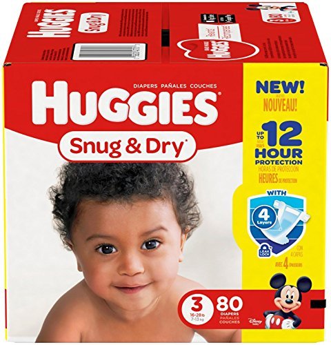 Huggies Snug and Dry Diapers – Size 3 – 80 ct