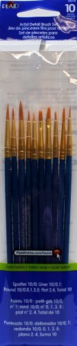 Plaid Detail Round Brush Set, 44278 (10-Piece),Blue