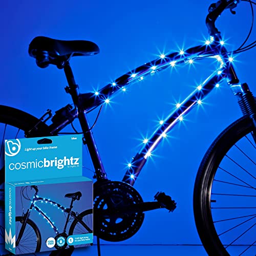 Brightz CosmicBrightz LED Bike Frame Rope Light, Blue – 6.5-Foot String Rope – Battery-Powered with On/Off Switch – Ultra Bright Color Keeps Your Ride Fun and Safe for Kids, Teens, & Adults