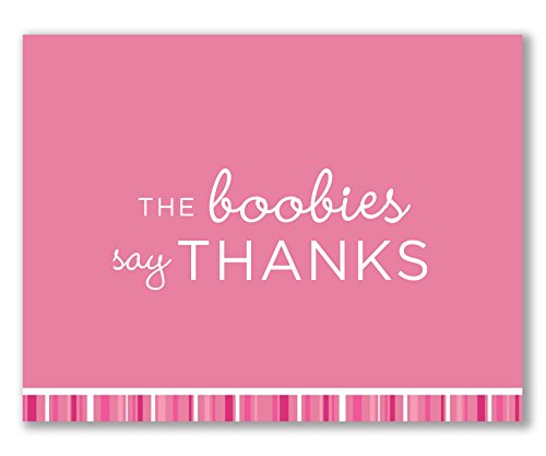 Two Poodle Press 10 Breast Cancer Support, Thank You Cards, Recycled – For Charity Events, Runs, Walks, 3-Day Event – The Boobies Say Thanks – Maureen