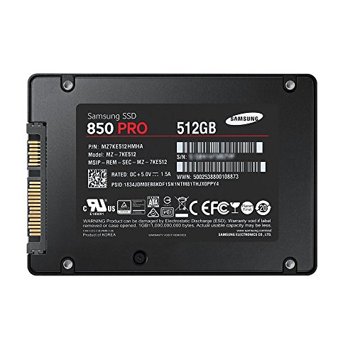 SAMSUNG 850 PRO – 512GB – 2.5-Inch SATA III Internal SSD (MZ-7KE512BW)
