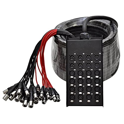 Seismic Audio Speakers 16 Channel Low Profile XLR Send Circuit Board Snake Cable, XLR Splitter Cable, 100 Feet
