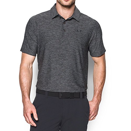 Under Armour Men’s Playoff Golf Polo , Carbon Heather (090)/Black , Small