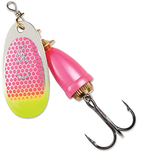 Blue Fox Classic Vibrax 04 Tackle, Pink Scale Chartreuse Tip UV, 3/8