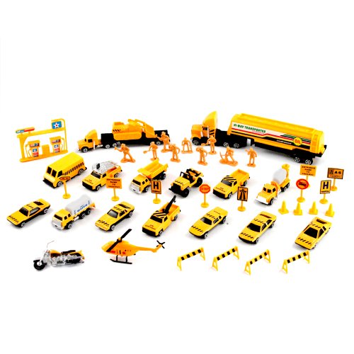METRO Complete Construction Crew 43 Piece Mini Toy Diecast Vehicle Play Set, Comes with Street Play Mat, Variety of Vehicles and Figures | The Storepaperoomates Retail Market - Fast Affordable Shopping