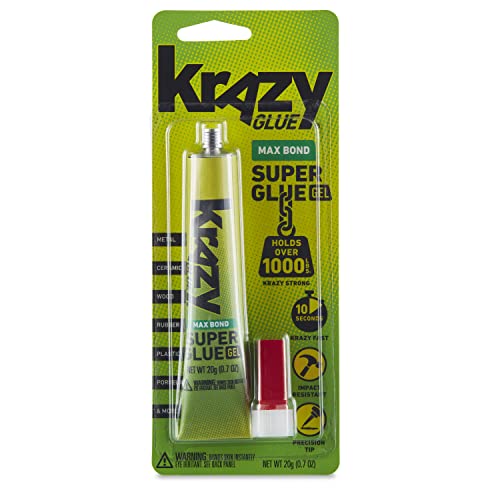 Krazy Glue Maximum Bond Super Glue, No-Run Gel, 20 Grams