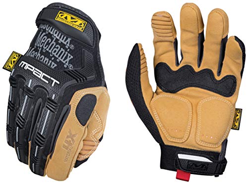 Mechanix Wear: Material4X M-Pact Synthetic Leather Work Gloves, Safety Gloves with Impact Protection and Vibration Absorption, Abrasion Resistance, Work Gloves for Men (Brown, X-Large)