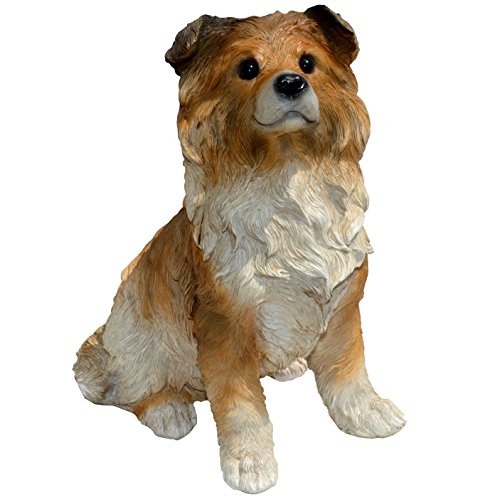 Michael Carr Designs Sheep Collie Puppy L Outdoor Puppy Dog Figurine for Gardens, patios and lawns (80107)
