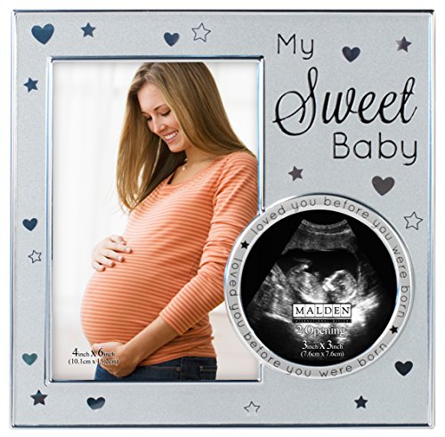 Malden International Designs 5408-20 My Sweet Baby Ultrasound Photo Picture Frame, 4×6, Silver