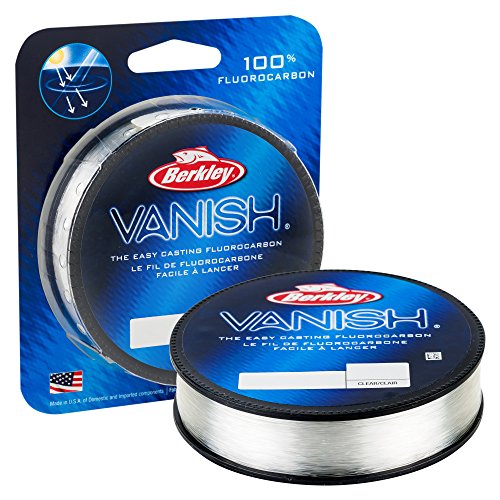 Berkley Vanish®, Clear, 8lb | 3.6kg, 250yd | 228m Fluorocarbon Fishing Line, Suitable for Saltwater and Freshwater Environments