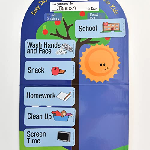 Easy Daysies Behavior Chart for Kids at Home is a Visual Schedule for Kids and Responsibility Chart for Kids or Toddler Chore Chart and Visual Schedule for Kids with Autism with 18 Picture Magnets