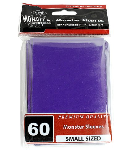 Monster Protectors Sleeves Sleeves – Smaller Size Gloss Finish – Purple (Fits Smaller Sized Gaming Cards)
