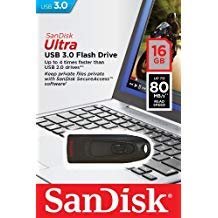 Sandisk 16gb Cruzer Ultra USB 3.0 80mb/s Flash Pen Drive Sdcz48-016g-u46 Fast