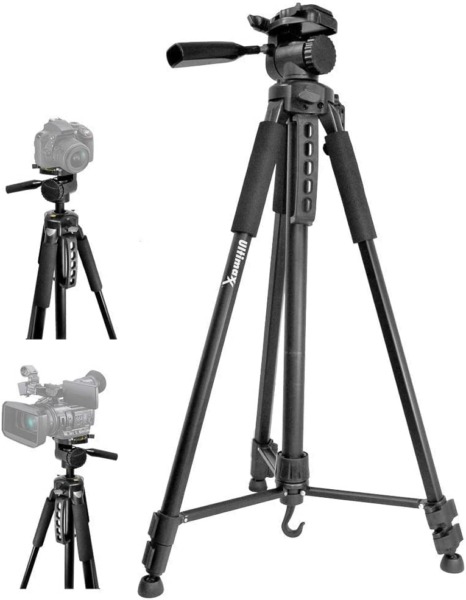 75″ Professional Heavy Duty 3-Way Pan Head Tripod for Sony FDR-AX100, HVR-Z1U, Z5U, Z7U, Z7E, V1U, HDR-FX1, FX7, FX1000, HXR-NX3, HXR-NX30, HXR-NX5U, HXR-NX70U Mini DV Camcorders & Video Cameras
