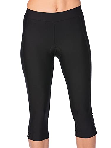 Terry Women’s Spinnaker Bike Capri -19.25 Inch Lightly Padded Indoor/Outdoor Cycling Knicker – Great for The Gym or Training – Black, Large
