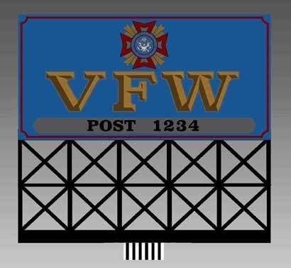 88-1251 Large VFW Lighted Neon Sign by Miller Signs