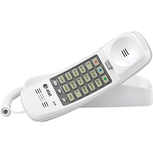 AT&T 210WH Corded TrimLine Phone,Lighted Keypad, White