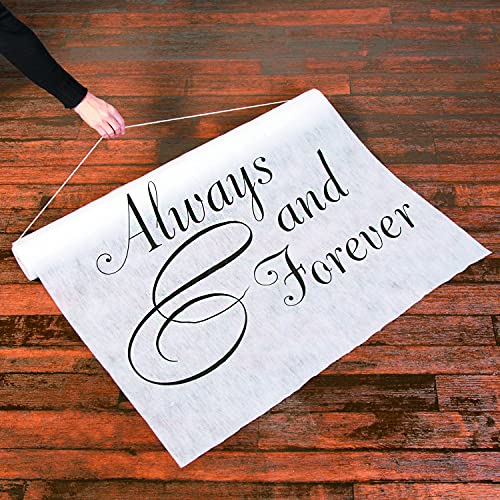 Always and Forever Wedding Aisle Runner -100 Feet Long – Wedding Ceremony Aisle Decorations