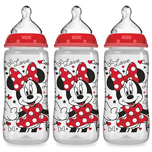 NUK Disney Baby Bottle, Minnie Mouse, 3 Count (Pack of 1)
