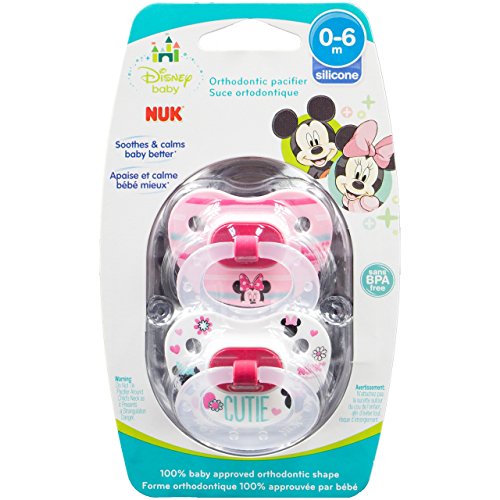 NUK Disney Baby Puller Pacifier, 0-6 Months, Girl/Minnie Mouse, 1 pk