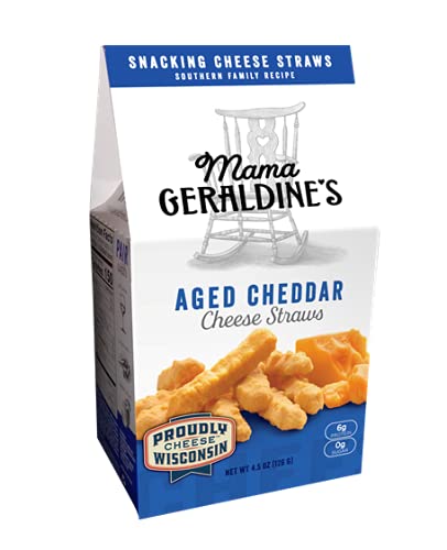Mama Geraldine’s Cheese Straws, Aged Cheddar, 4.5 Ounce, 12 Pack