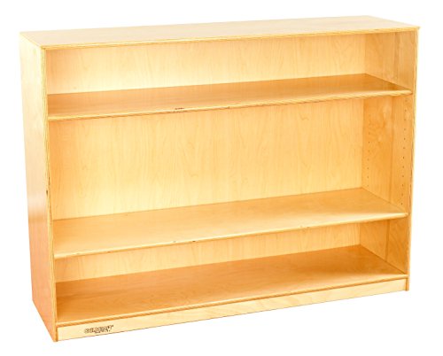 Childcraft 1464415 Adjustable Mobile Book Case, 2-Shelf, Wood, 47-3/4″ x 14-1/4″ x 36″, Natural Wood Tone