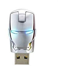 64 Gb USB 2.0 Memory Stick Flash Pen Drive Unique Iron Man Model Enough Memory(Silver)