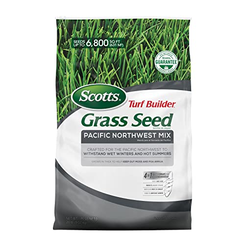 Scotts Turf Builder Grass Seed Pacific Northwest Mix, Crafted to Withstand Wet Winters and Hot Summers, 20 lbs.