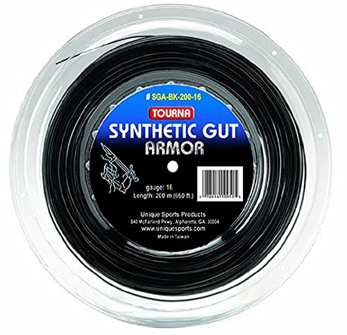 Tourna Synthetic Gut Armor 16G String Reel, Black