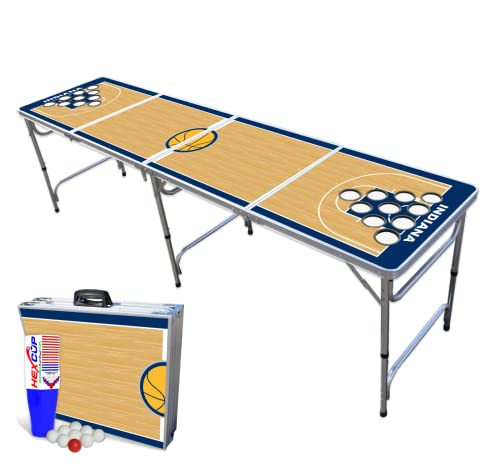 8-Foot Professional Beer Pong Table w/ Cup Holes – Indiana Basketball Court