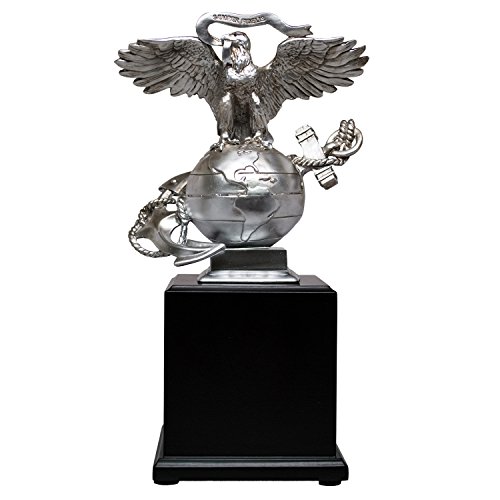 USMC 3D Eagle Globe & Anchor Marine Corps Statue Wooden Base – Marine Corps Gift
