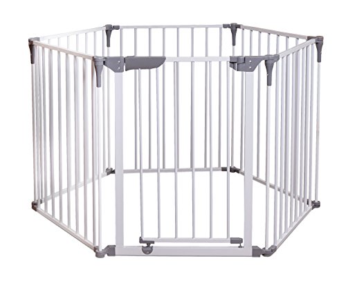 Dreambaby Royale Converta 3-in-1 Play Yard Baby Gate – with 6 Modular Panel – Fits Opening with 151 inch Wide & 29 inch Tall – White – Model L849